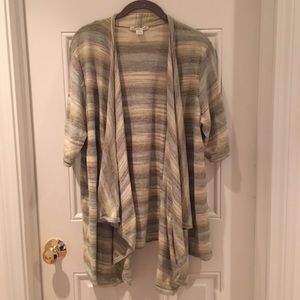 Coldwater Creek Striped Open Cardigan